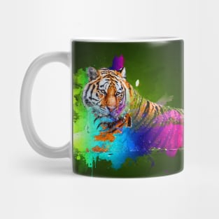 Colorburst tiger in green Mug